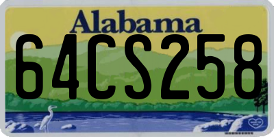 AL license plate 64CS258