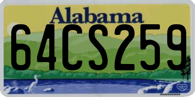 AL license plate 64CS259