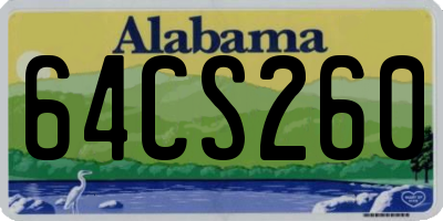 AL license plate 64CS260