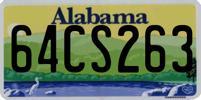 AL license plate 64CS263