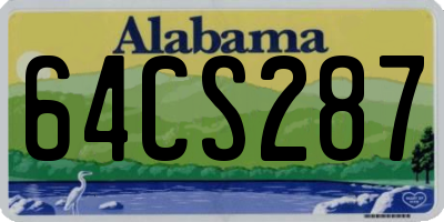 AL license plate 64CS287