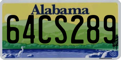 AL license plate 64CS289