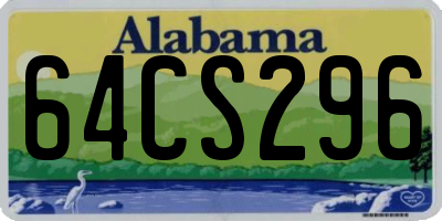 AL license plate 64CS296