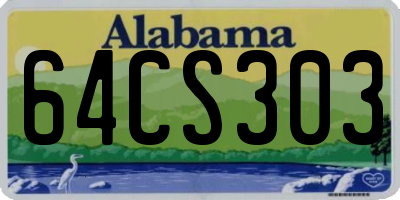 AL license plate 64CS303