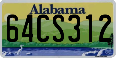 AL license plate 64CS312