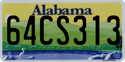 AL license plate 64CS313