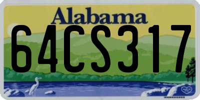 AL license plate 64CS317