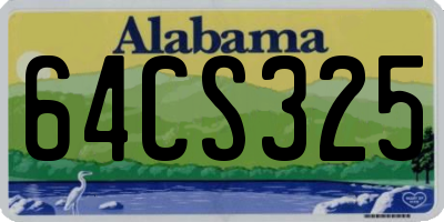 AL license plate 64CS325