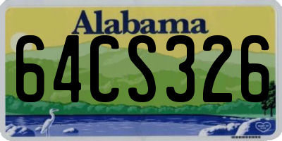 AL license plate 64CS326