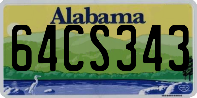 AL license plate 64CS343