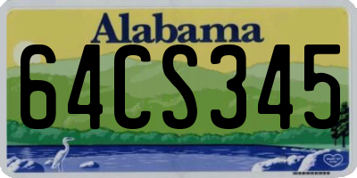 AL license plate 64CS345