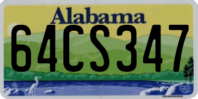 AL license plate 64CS347