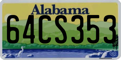 AL license plate 64CS353