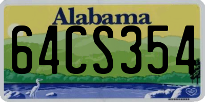 AL license plate 64CS354