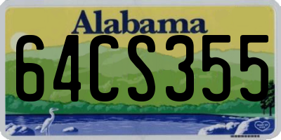 AL license plate 64CS355