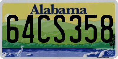 AL license plate 64CS358