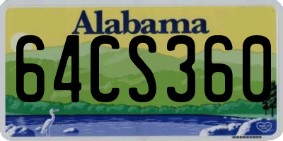 AL license plate 64CS360