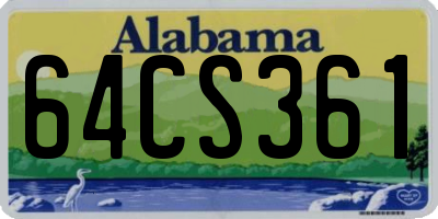 AL license plate 64CS361