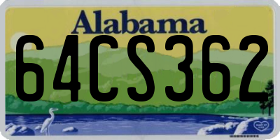 AL license plate 64CS362