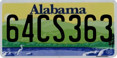AL license plate 64CS363