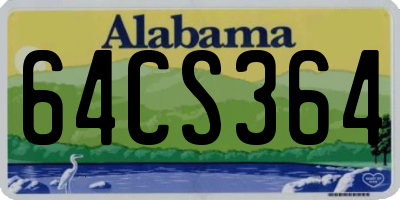 AL license plate 64CS364