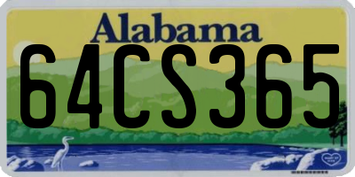 AL license plate 64CS365