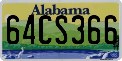 AL license plate 64CS366