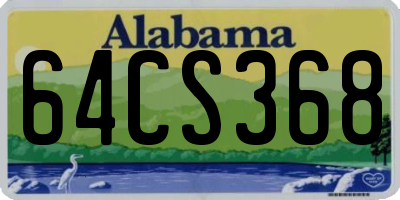 AL license plate 64CS368