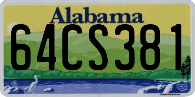 AL license plate 64CS381