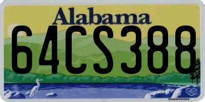 AL license plate 64CS388