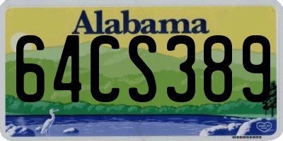 AL license plate 64CS389
