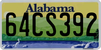 AL license plate 64CS392