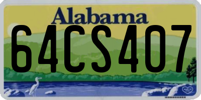 AL license plate 64CS407