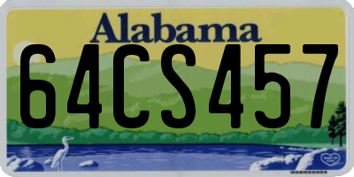 AL license plate 64CS457