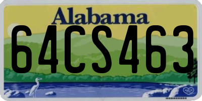 AL license plate 64CS463
