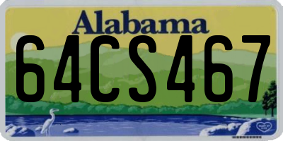 AL license plate 64CS467