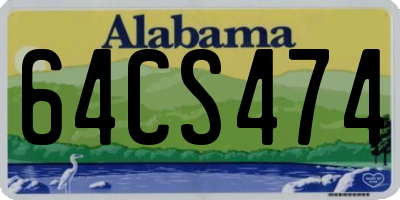 AL license plate 64CS474
