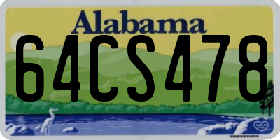 AL license plate 64CS478