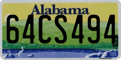 AL license plate 64CS494