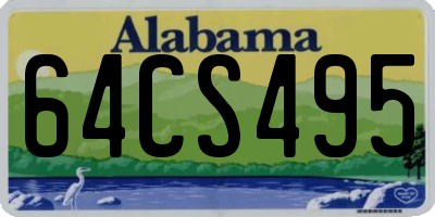 AL license plate 64CS495