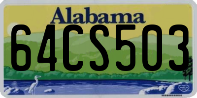 AL license plate 64CS503