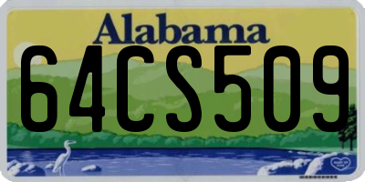 AL license plate 64CS509