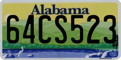 AL license plate 64CS523