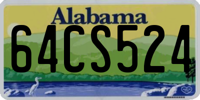 AL license plate 64CS524