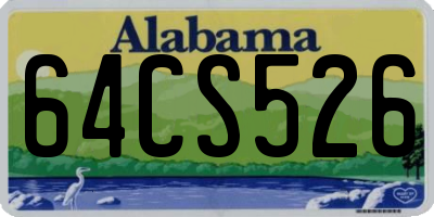 AL license plate 64CS526