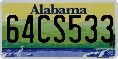 AL license plate 64CS533