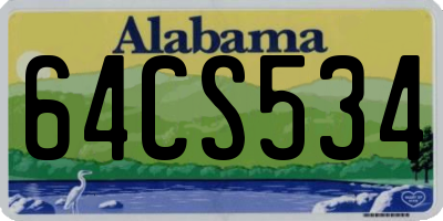 AL license plate 64CS534