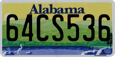 AL license plate 64CS536