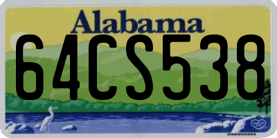 AL license plate 64CS538