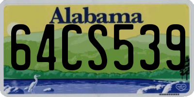 AL license plate 64CS539